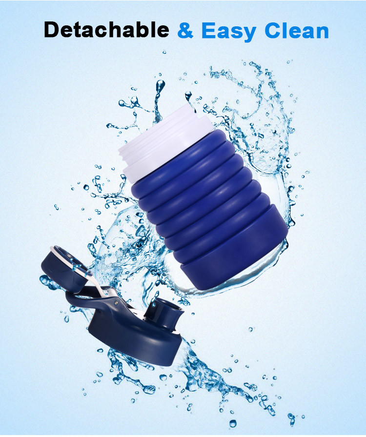 750ml Collapsible Silicone Foldable Water Bottle BPA Free