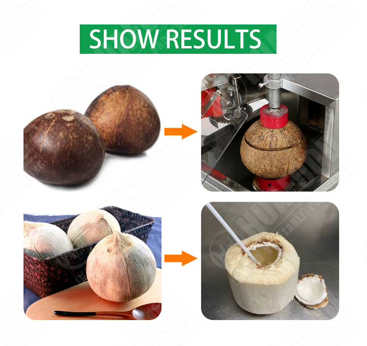 SUS Automatic Fresh Coconut Shell Opening Machine Green Young Coconut Opener