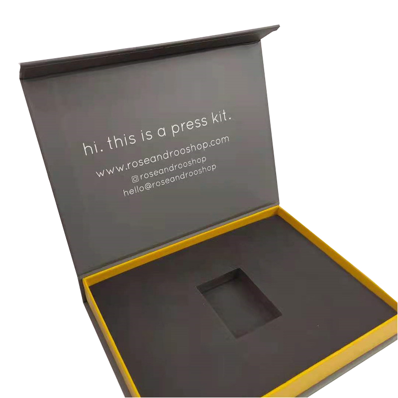 Custom logo Luxury Black Cardboard Smart Watch Magnetic Gift Packaging Box Single Watch with Foam Lining