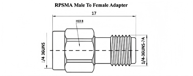 Gold Plated Brass SMA Reverse Polarity Adapter 6GHz SMA Male To Female Adapter RPSMA / SMA-JK