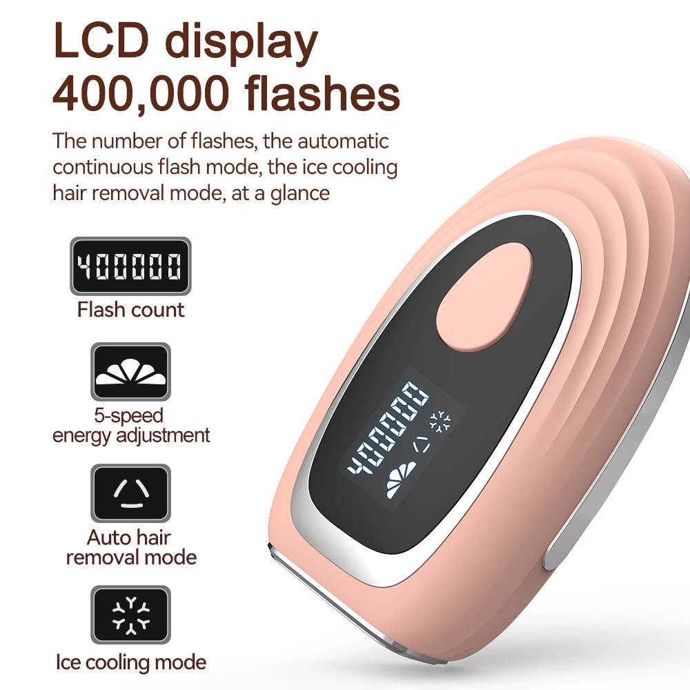 IPL Hair Removal with Ice Cooling System, Permanent Hair Removal Upgraded to 400,000 Flashes Device for Women and Men