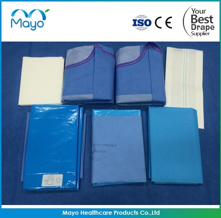 3 Anti SMS Nonwoven Obstetrics Pack Gyn Surgical Drape Pack