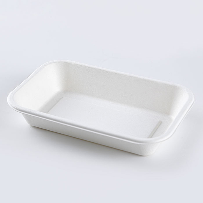 Supermarket disposable bagasse tableware tray for fruit and veg