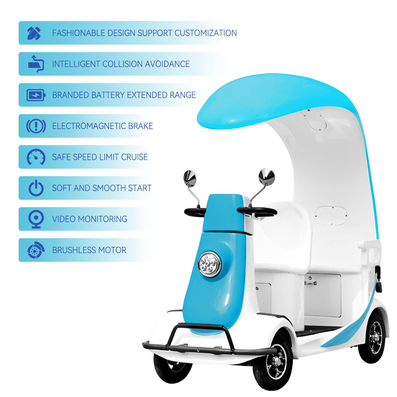 Gold Trimmed 48 V / 40 AH FRP Tour Vehicles Dubai Mall Approved Supplier
