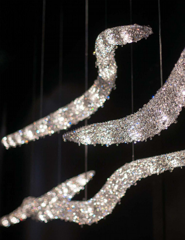 LED Bulb Custom Creative Crystal Lobby Chandelier With Switch Control