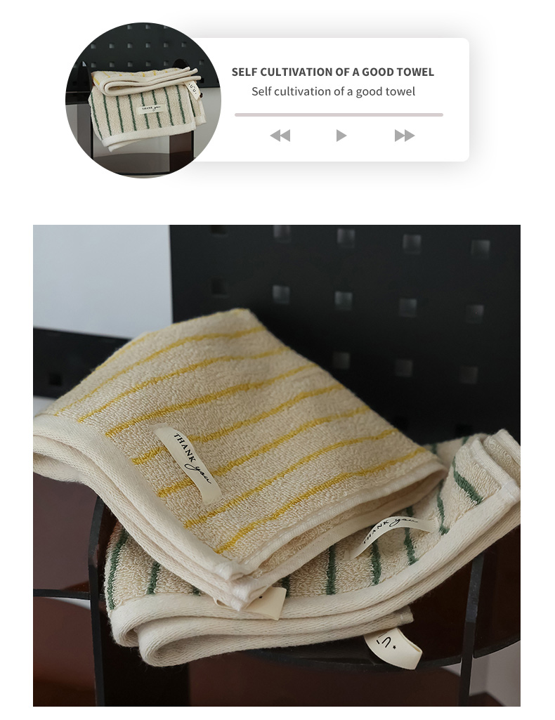 Add a Touch of Style to Your Bath with Multicolor Pinstripe Pattern Cotton Towel Set