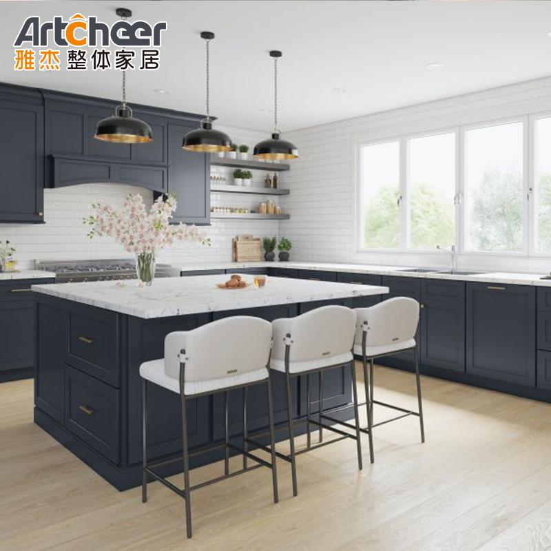 Artcheer Modular/RTA Modern Kitchen Islands With Solid Timber Body And Artificial Granite Top