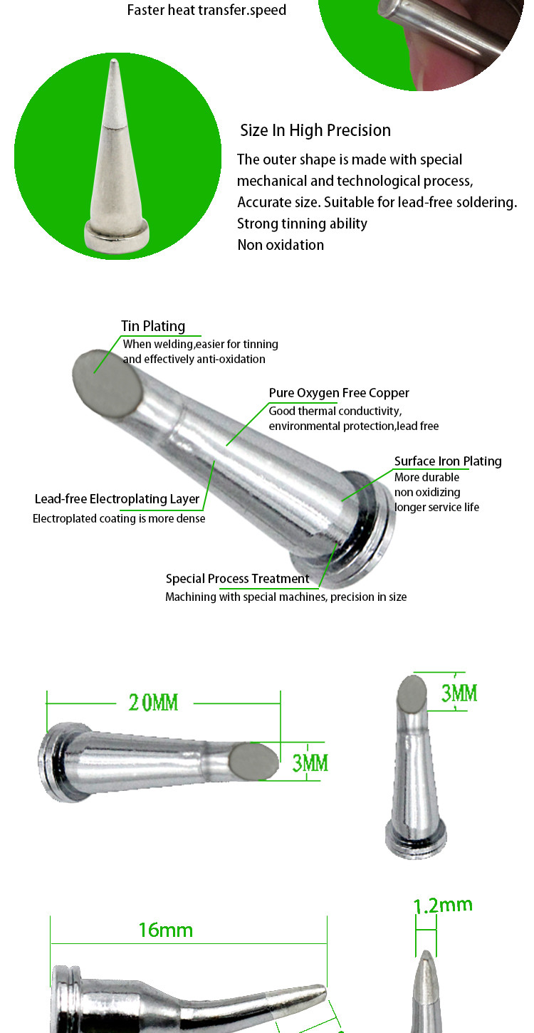 LT Soldering Iron Tips For Weller Soldering Station Green SGS
