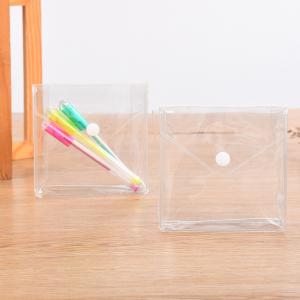 Buy cheap Cosmetic Plastic Button Bag Envelope A4 Clear Transparent product