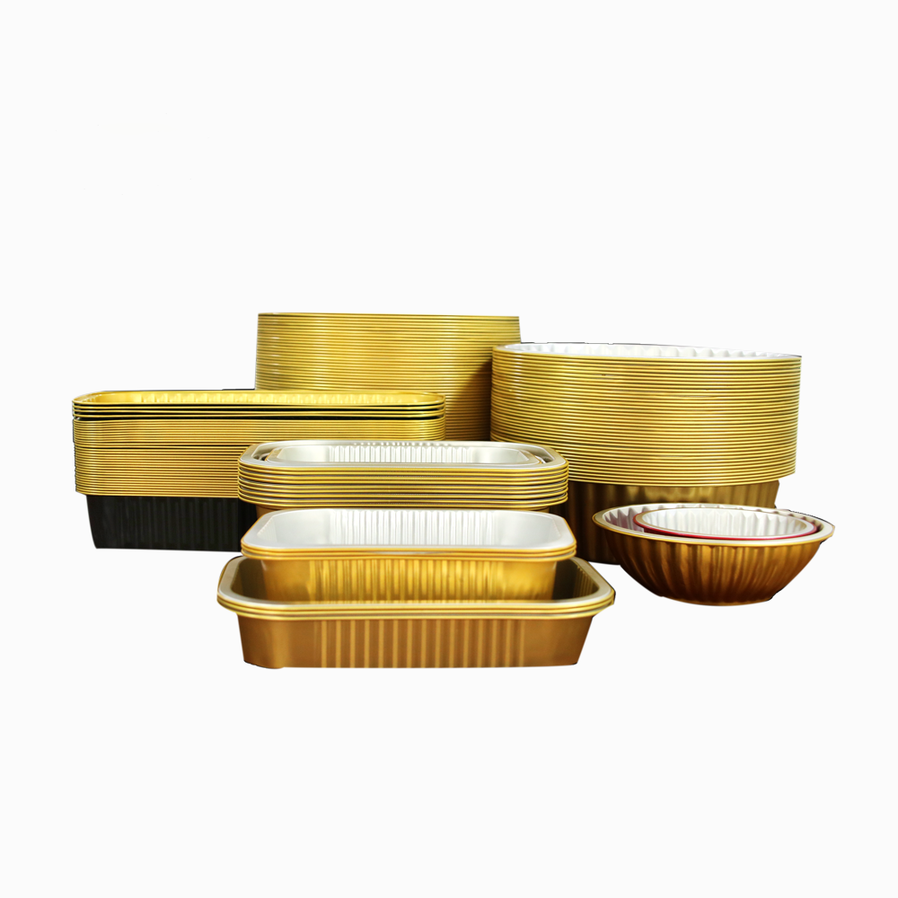 Environmental Friendly Aluminum Foil Container for Square Food Carry Out Baking Tray