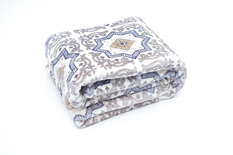 Thick Polyester Flannel Plush Blanket High Grade Offset Printing For Cold Season
