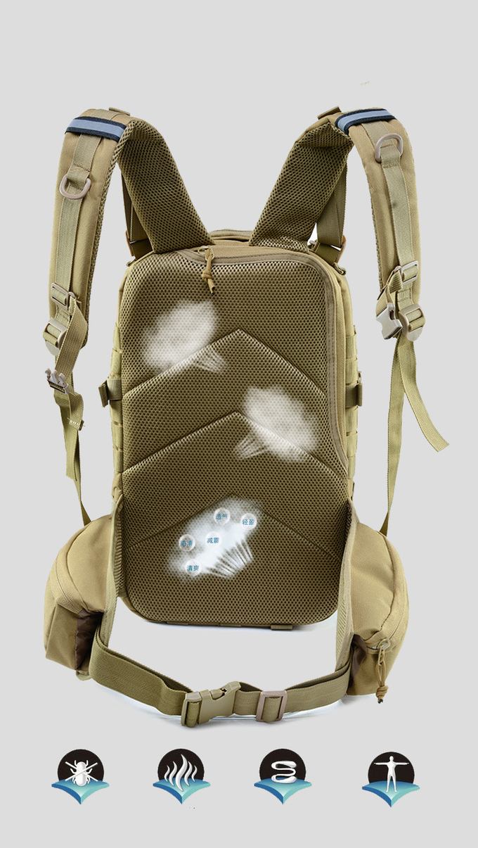 Khaki Oxford TAN Tactical Hiking Backpack Thicken 40L Camping