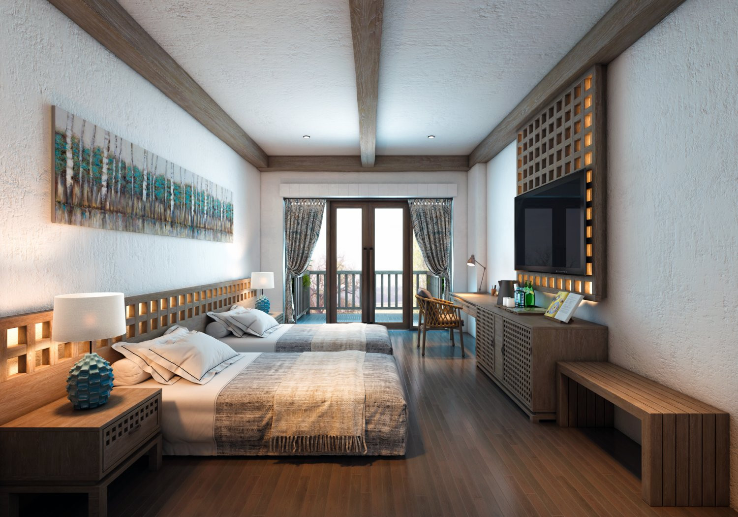 Commercial Luxury Hotel Suite Wooden Bedroom Furniture Set Custom