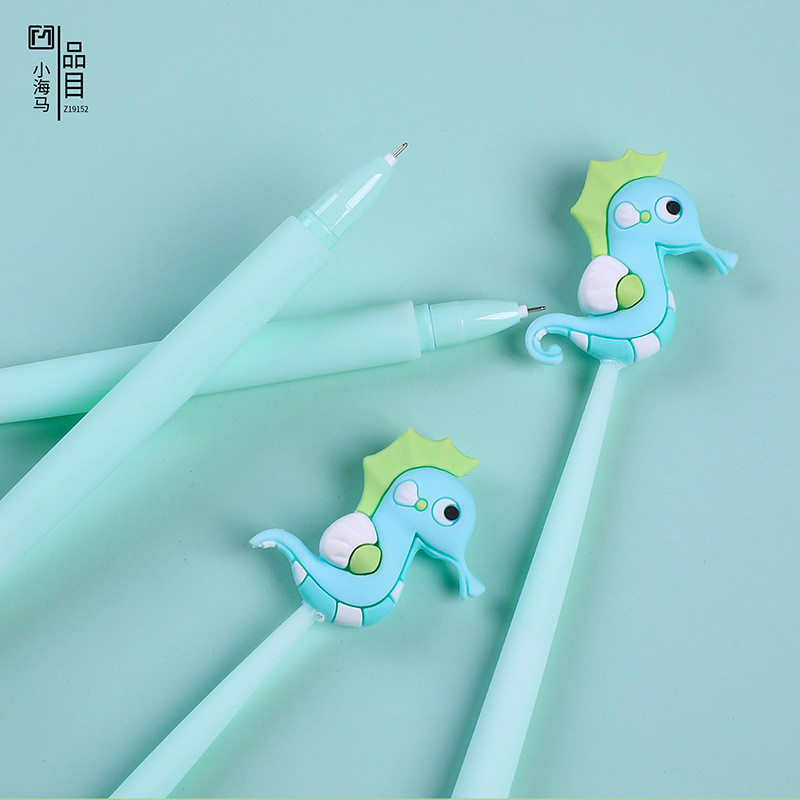 Cute Cartoon Blue Gel Ink Pens Cartoon Animal Writing Pens 0.5 Mm Assorted Styles Pens Stationery For School Office Home Student Kids Birthday Present
