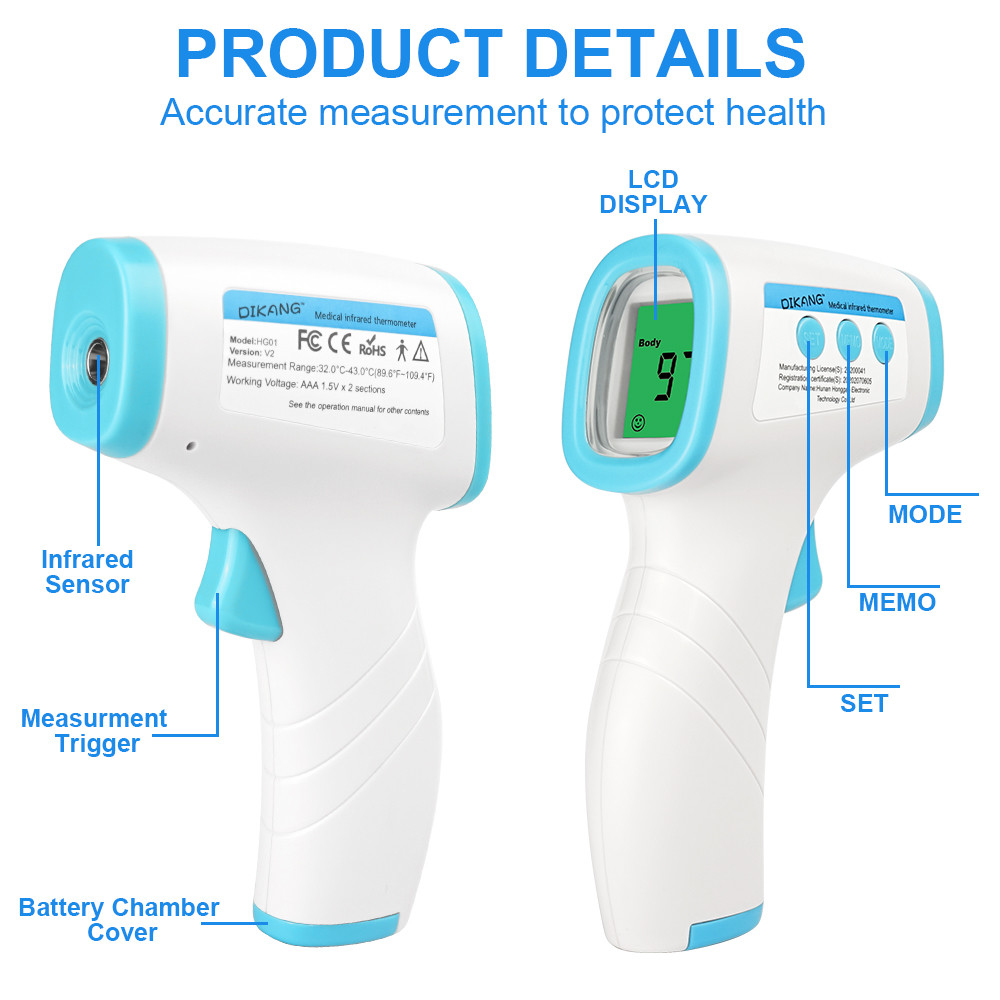 English Version Smart Medical Infrared Forehead Thermometer , Clinic Medical Use Infrared Thermometer