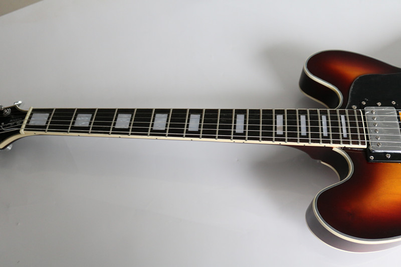 New style tobocco burst Gold hardware shark fin hollow Electric Guitar The hollow jazz guitar