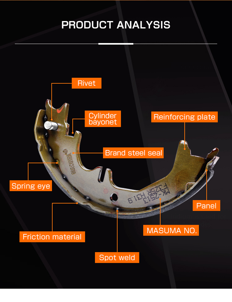 Drum Brake Shoes 04495-12140 04495-12141 04495-12150 04497-12090 for TOYOTA CALDINA