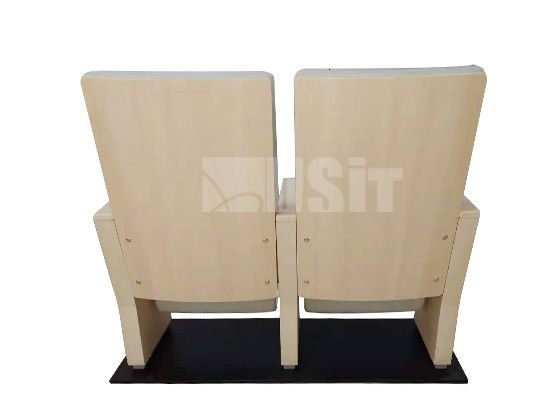 New Design Spring Lift Up Plywood Conference Hall Chairs With Polished Aluminum Structure