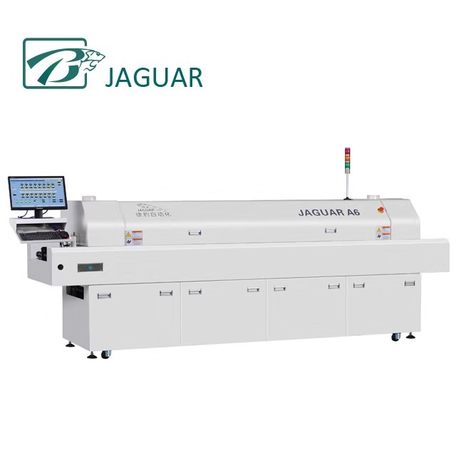 JAGUAR 6 Heating Zones 2400mm Heating Passage Reflow Oven Machine A6 for Led Production Line with Computer Controlling