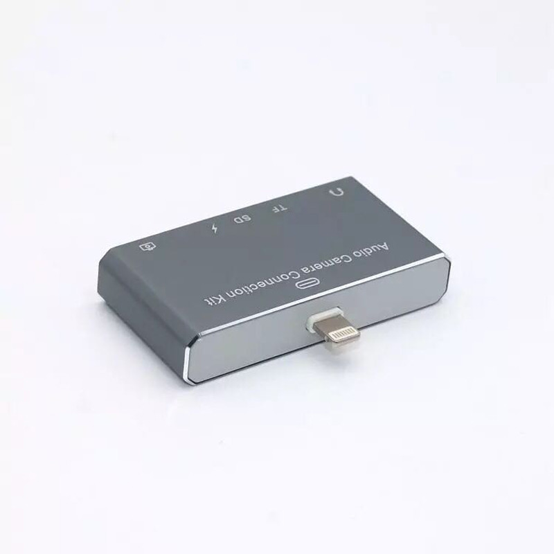Lightning Adapter Card Reader Hub 5 in 1 Converter 8 Pin Lightning for iPhone 7 iPad Camera