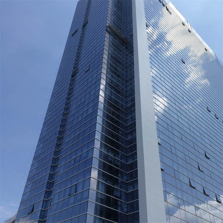 Blue Color Aluminium Curtain Wall Glass Facade Panel for Steel Structure Building Design Solution in Global Market