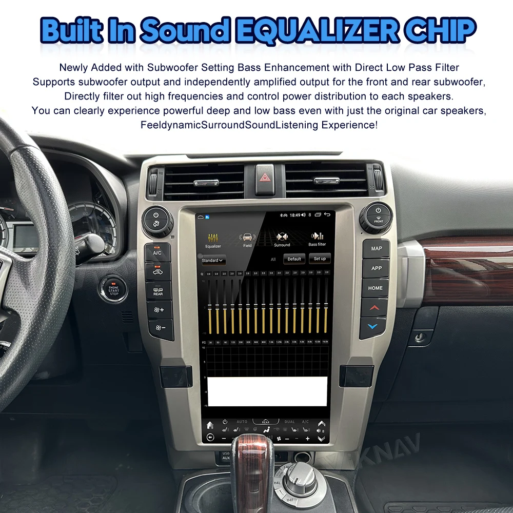 Auto Stereo Car Radio For Toyota 4Runner 2010-2023 Android Auto Carplay GPS Navigation Display Screen Multimedia player