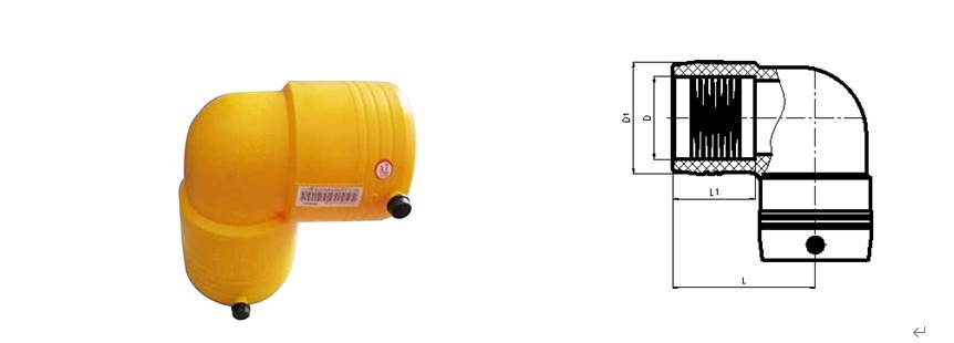 SDR11 PE100 DN32-DN315 Oranges 90 Degree Pipe Elbow