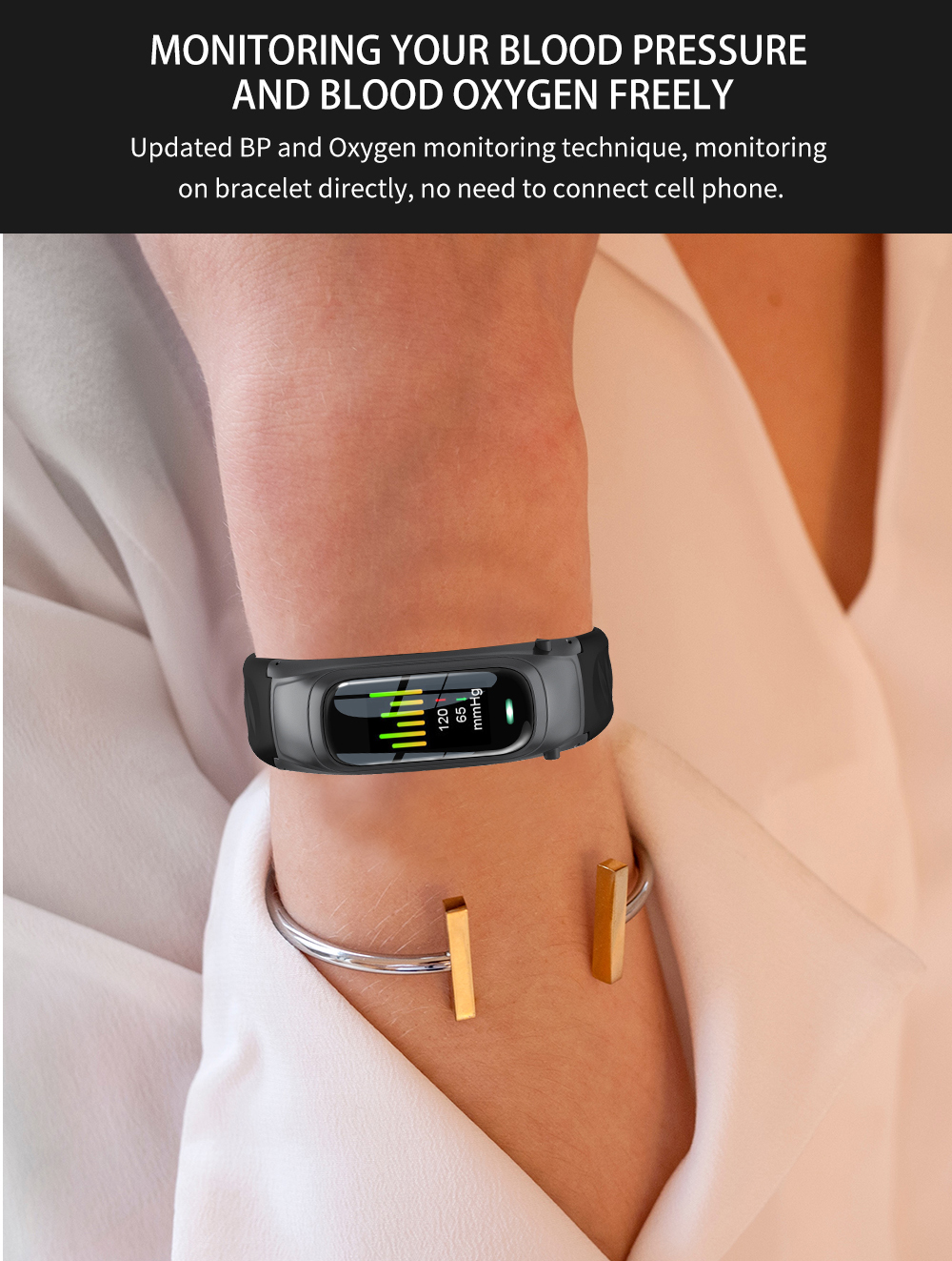 Fashion Smart Bracelet B6 NFC 0.96 Inch TFT Color Display Blood Pressure Oxygen Monitoring Watch