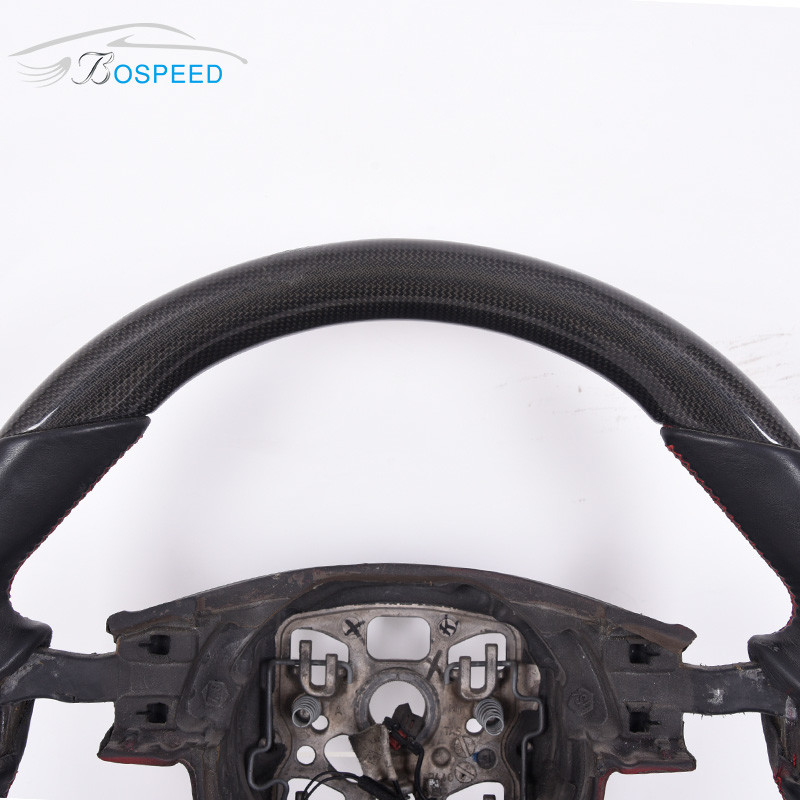 12k Plain Weave Porsche Carbon Fiber Steering Wheel Leather ODM With LED