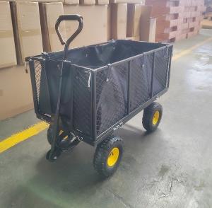 China Extra Large Garden Mesh Cart Steel Trolley Heavy Duty Utility Garden Cart on sale