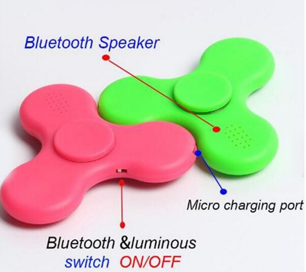 2017 new hot bluetooth speaker high speed BT 4.0 bluetooth finger spinner fidget spinner for travel people 1113