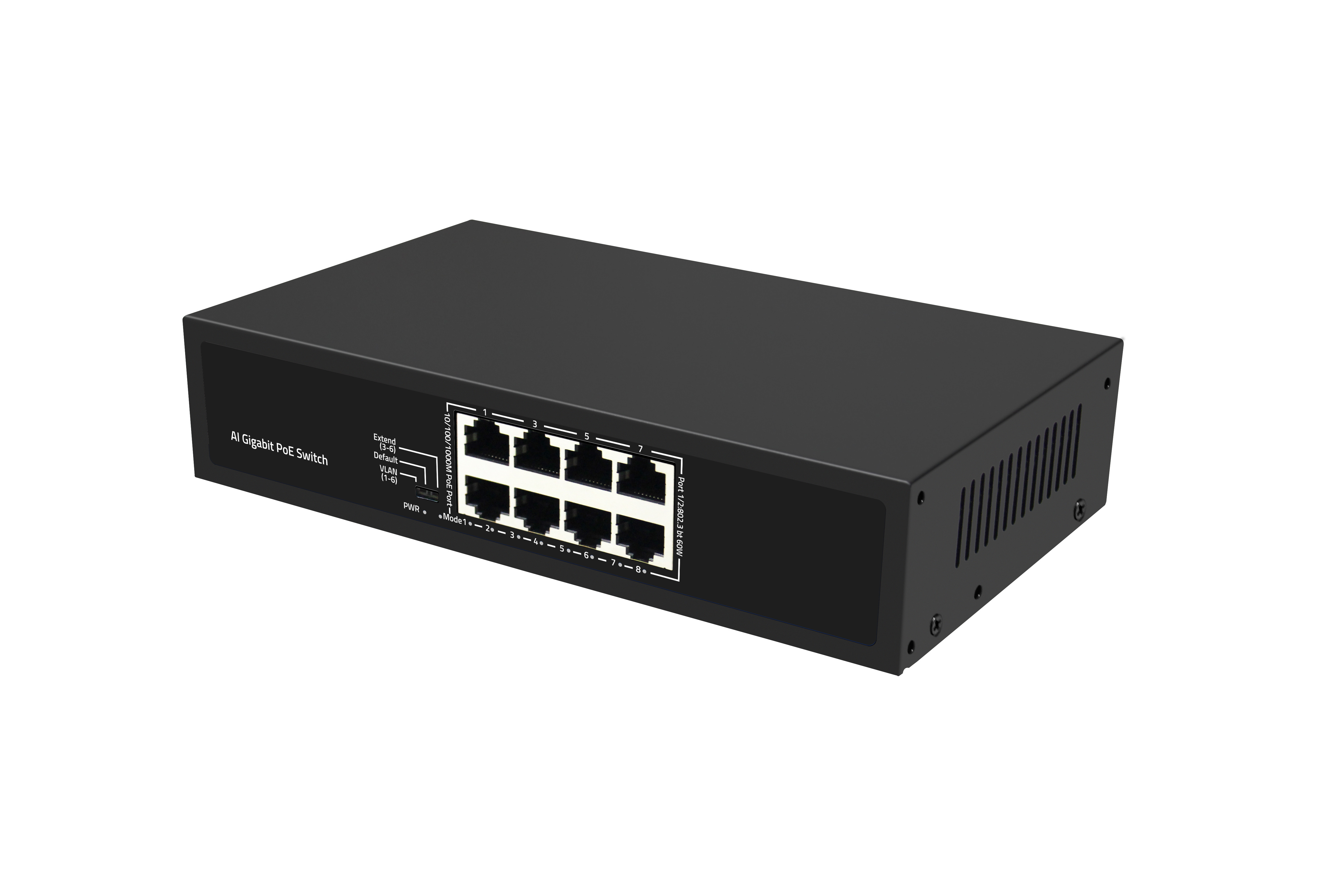 RTL8370N 8 Port Industrial PoE Switch Multipurpose Anti Interference