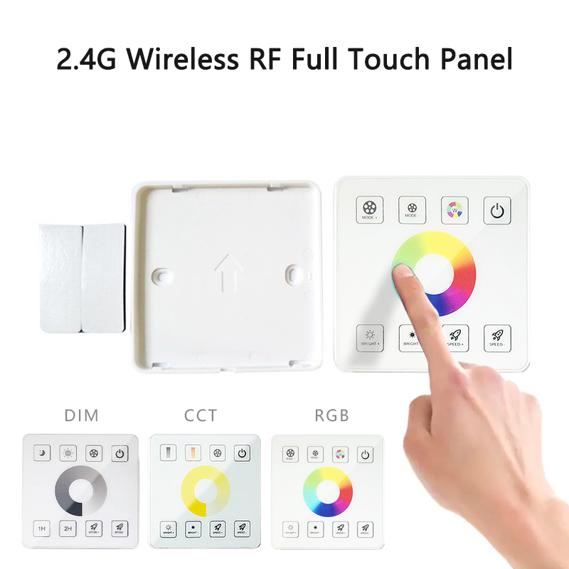 Iron Case LED Controller Dimmer 10A 1 Channel With RF Full Touch Panel