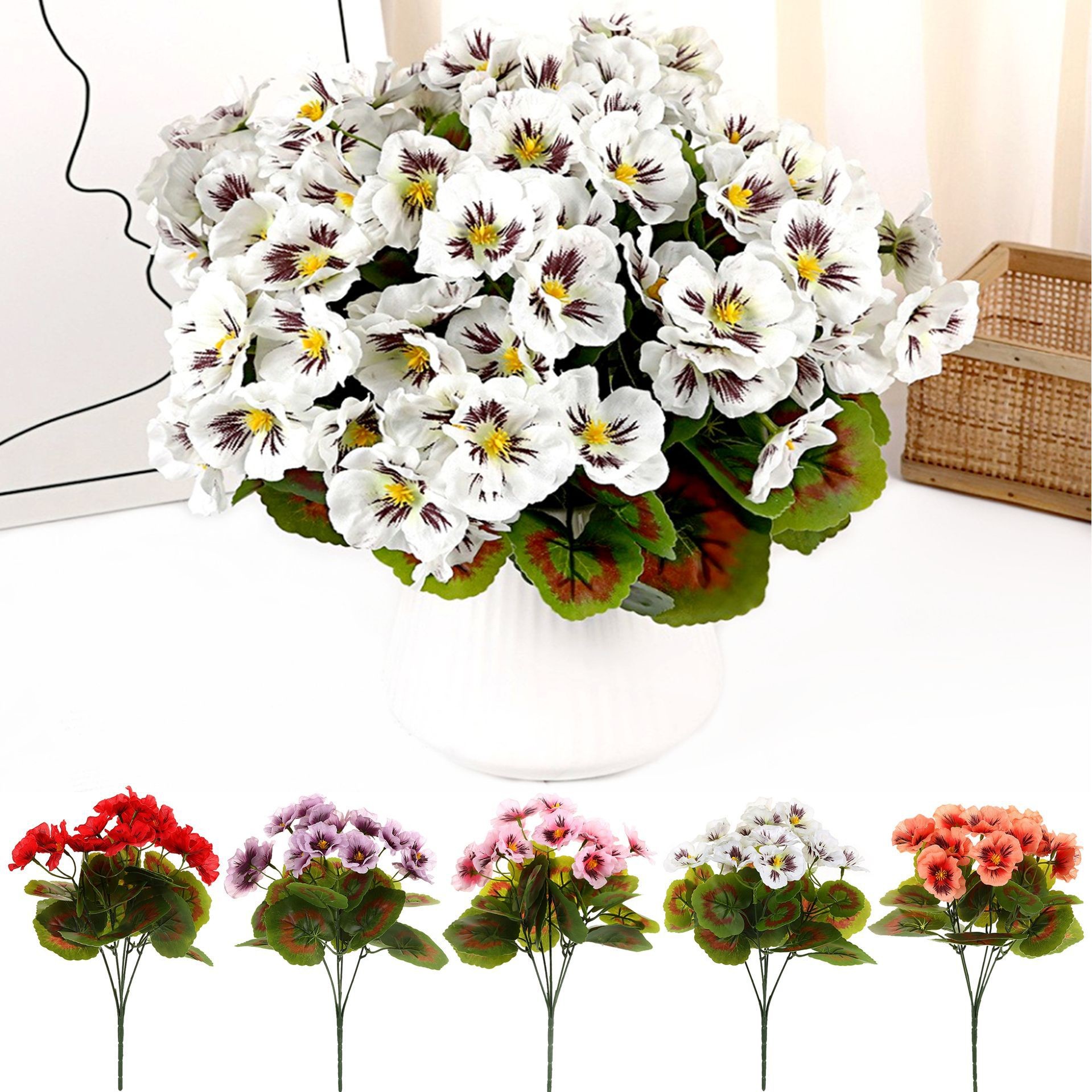 Simulated Flower Wedding Haitang Hydrangea Bundle Home Hotel Photography Flower Arrangement Ornament Artificial Fake Flower Decoration Wholesale