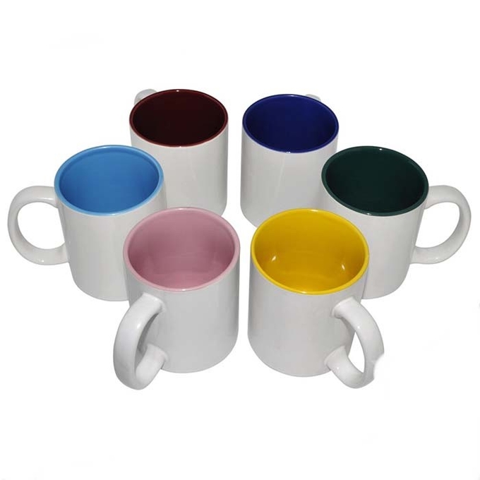 DIY 11oz White Ceramic Sublimation Coffee Mug Inner Color For Sublimation Photo Printing