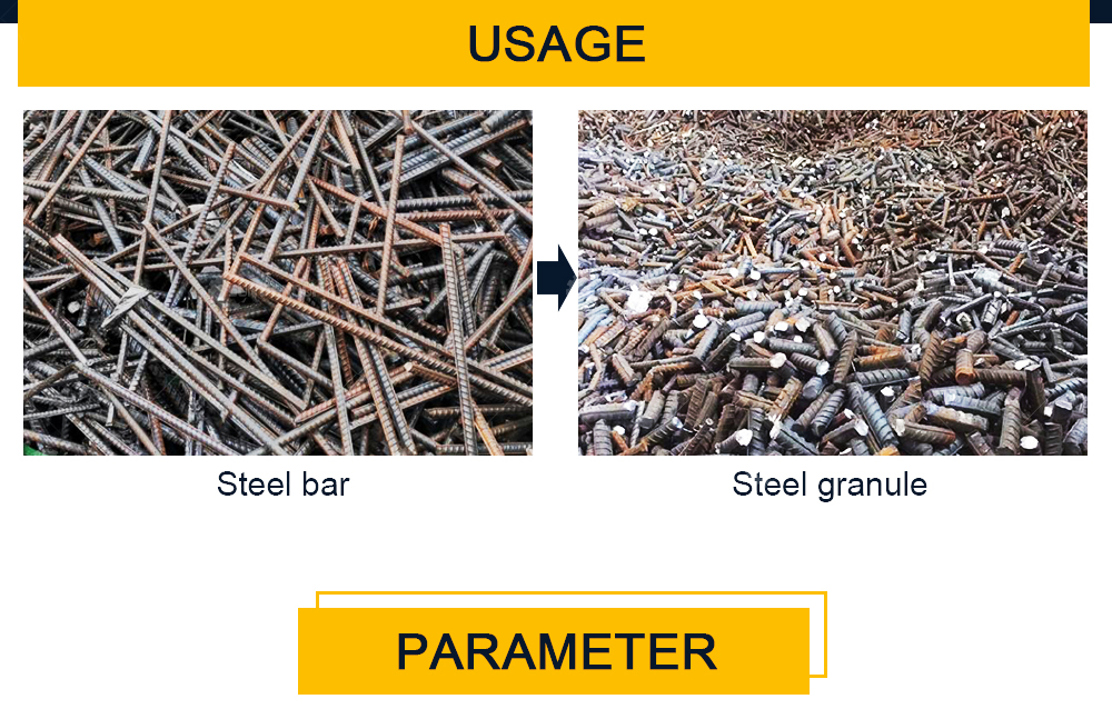 Motor Core Components Scrap Rebar Cutting Machine for Home and Steel Granule Recycling