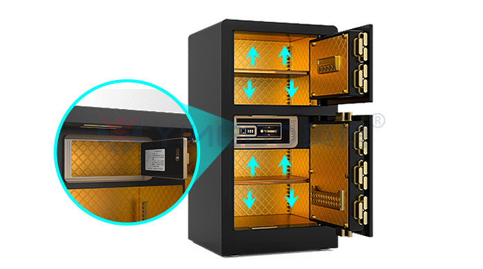 Black Dual Alarm Smart Safe Box Customized For Home Security YB/RS-80D