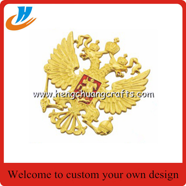 Gold silver metal badge,pin police badge with two color plated
