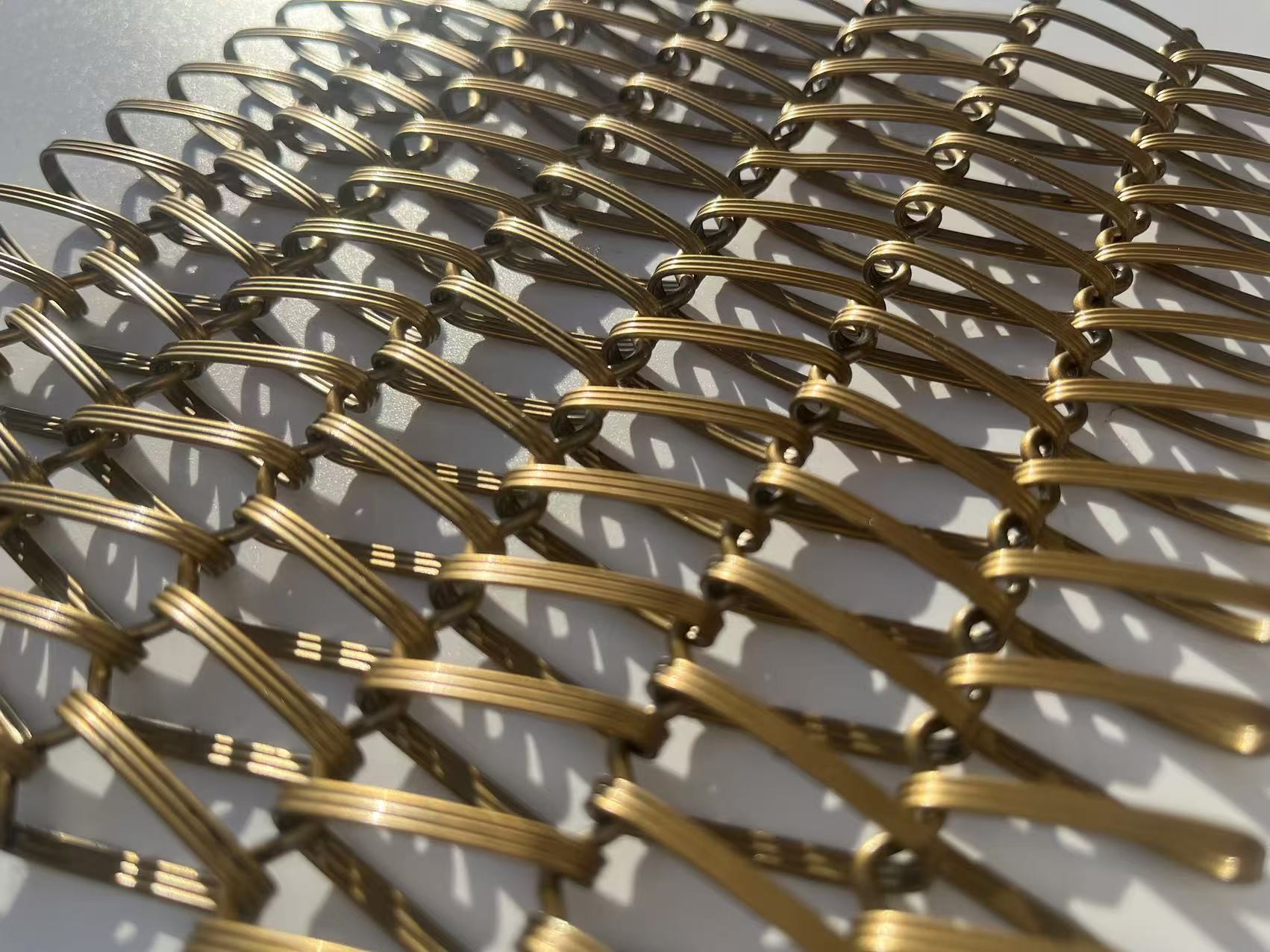 Decorative Stainless Steel Flat Spiral Woven Wire Mesh For Curtain Wall