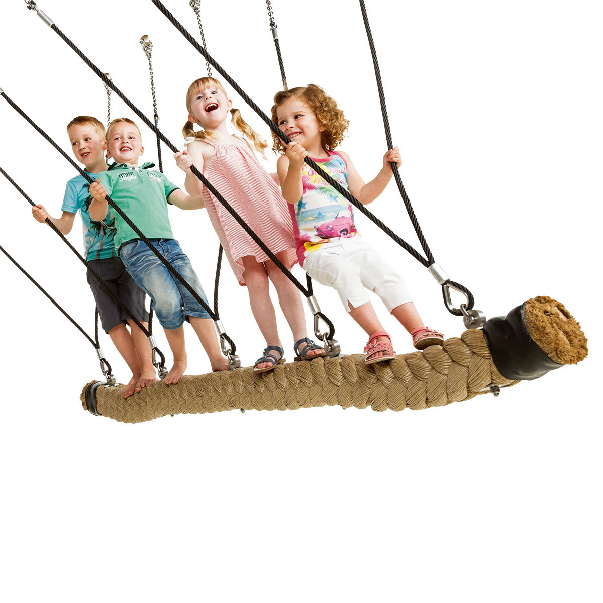 Outdoor Swing Playground Rope Bridge Polyester SGS Approved