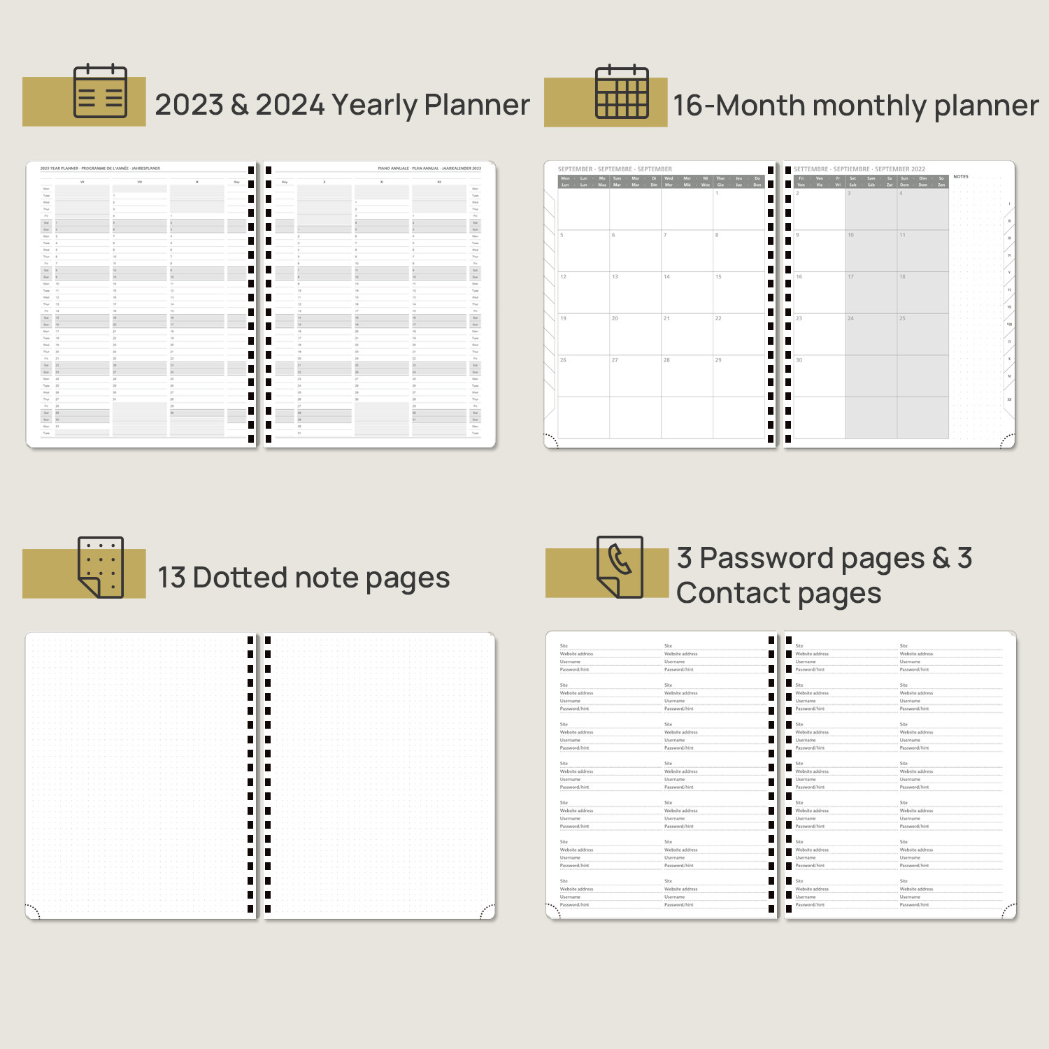 FSC Medium Academic Planner 2023 2023 With Weekly Overview On 2 Pages