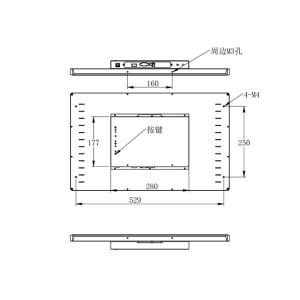 23.8 inch Closed Industrial PC Monitor Advertisement Playback High-Definition Display