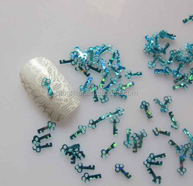 Glitter Key Shaped for Nail Art Craft Handmade NO April Fool's Day