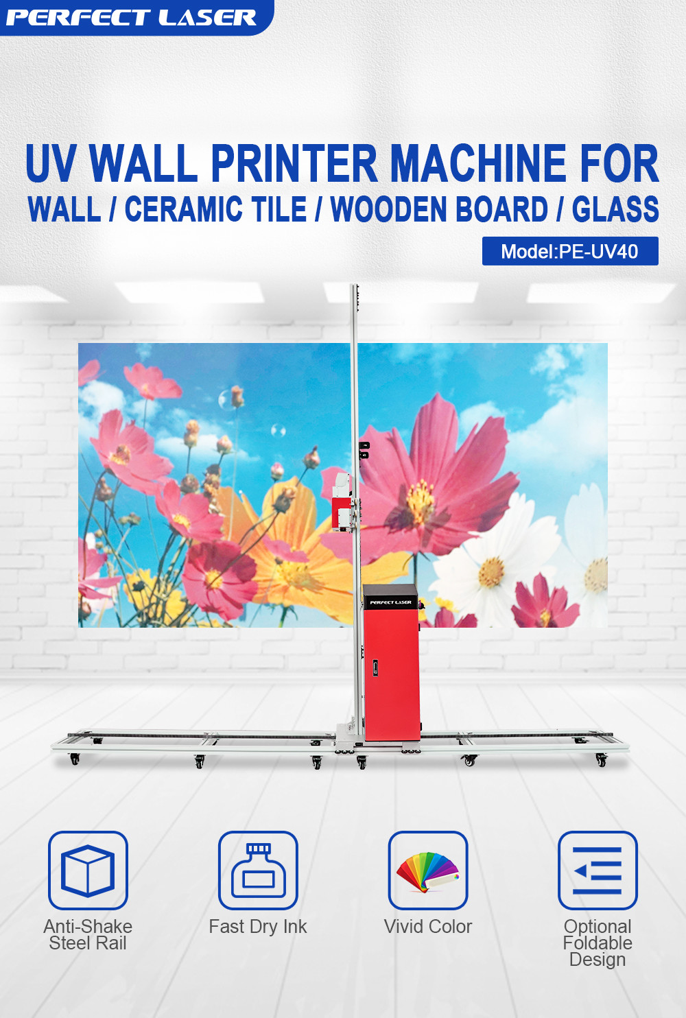 Vertical Type Direct to Wall UV Printer Machine Price for Ceramic Tile / Wooden Board / Glass Painting