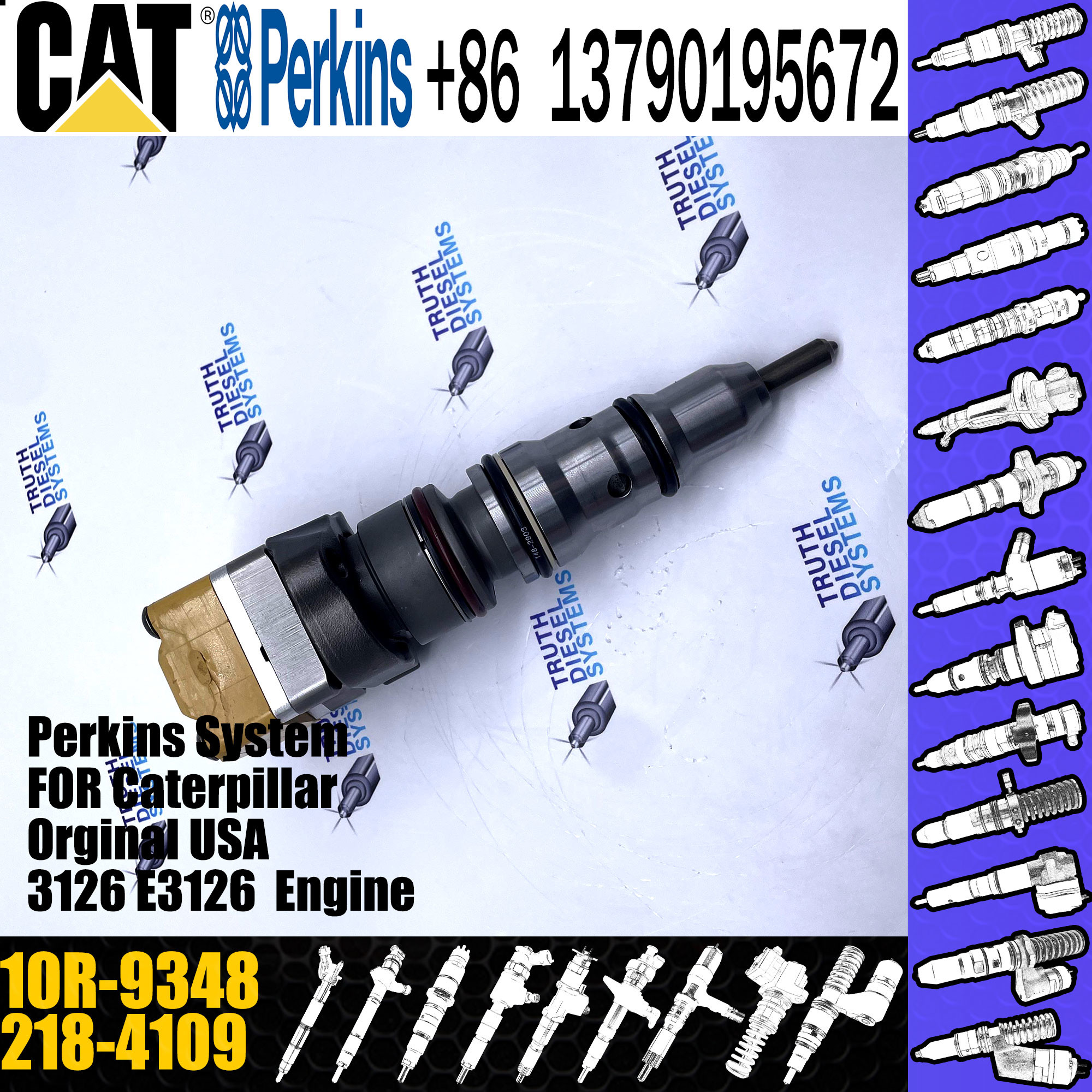 GAMEN Brand New Common Rail Diesel Injector 171-9710 10R-9348 For Engine Caterpillar 3126B