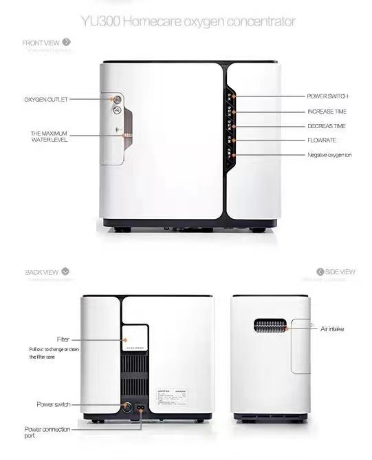 White Medical 1L 5L mobile Oxygen Generator Machine For Home Use