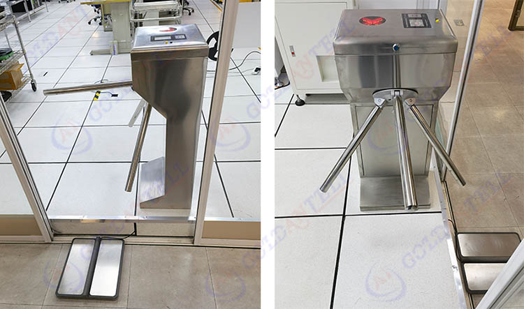 Gynasium entrance vertical full-auto tripod turnstile / nfc card face camera scanner door system 0