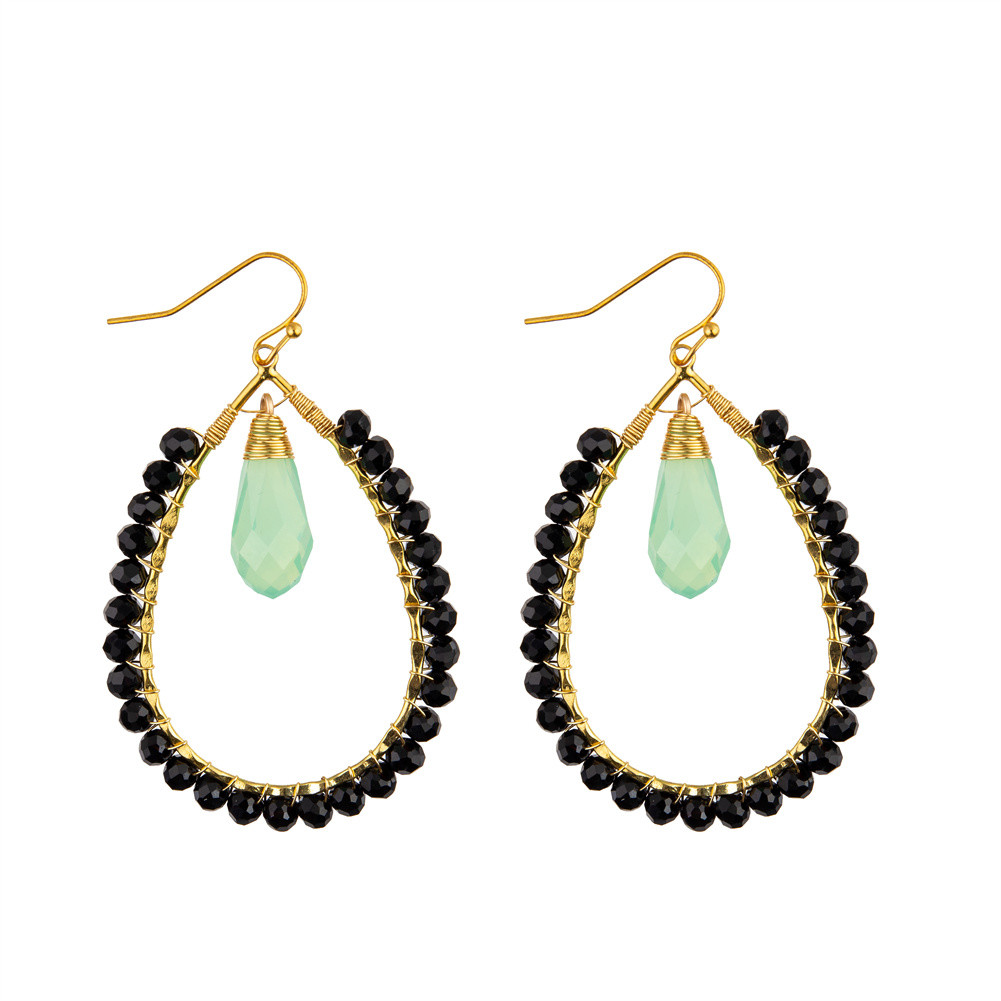 Grape Seeds Drop Shaped Handmade Beads Earring Multi Colors
