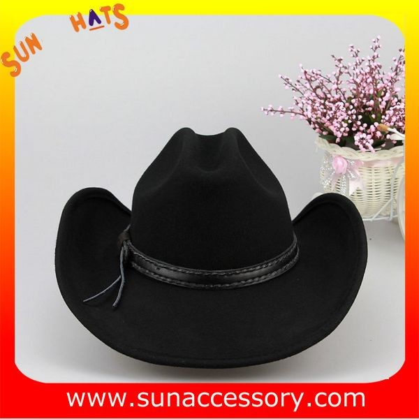 1284 Sun Accessory customized western hats 100% wool felt cowboy hats for men