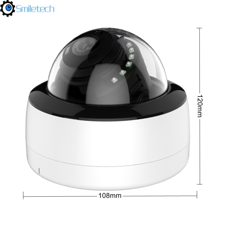 H.265 full metal case POE 5.0MP 20m IR distance 2.8-12mm varifocal lens motion detection alarm IP dome camera